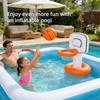 Inflatable Pool Basketball Hoop Set with Floating Base and Ball Suitable for Water Play and Outdoor Activities Durable Plastic Material