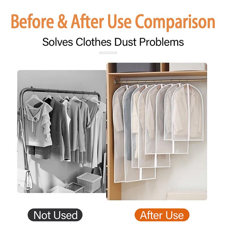 All Purpose Clothes Dust Cover,Reusable Hanging Garment Bag,Transparent Suit Protector for Wardrobe,Travel,Breathable,for Suits,Coats,Dresses