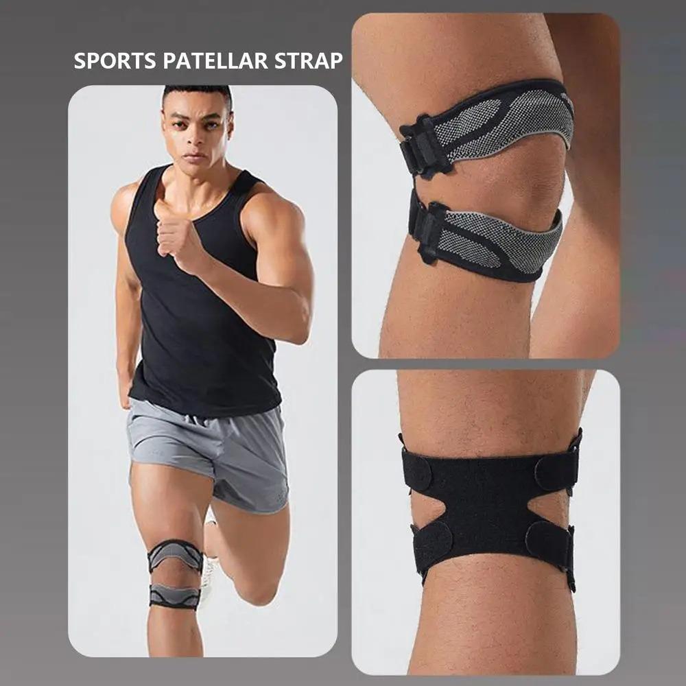Double Silicone Patella Protect Band Adjustable Sports Knee Brace  Tennis