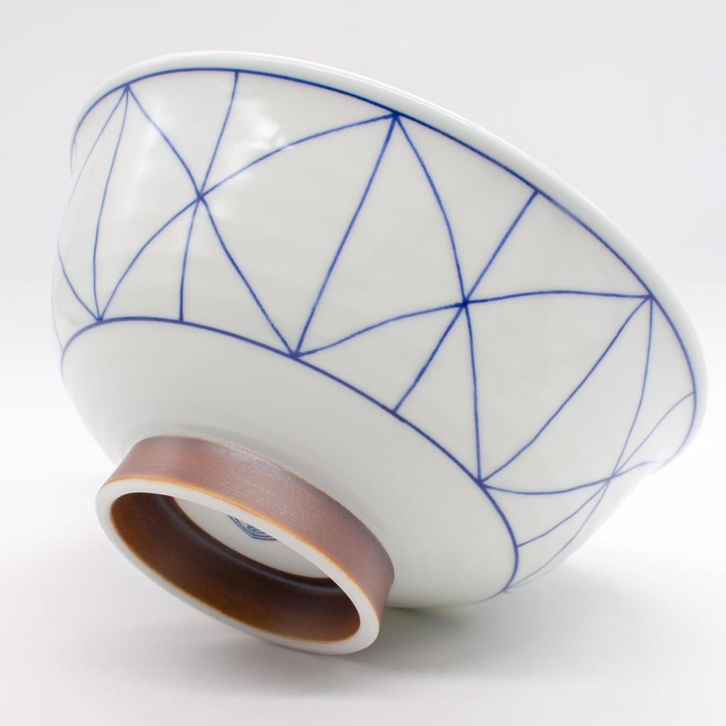 Saikaitoki Hasami Ware Takayama Kiln Leichte Reisschüssel Schüssel Schale Durchmesser ca.. 16,5 cm, Netzmuster, mikrowellen- und spülmaschinenfest, hergestellt in Japan, 20966