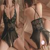 Undertøyssett for kvinner Blonde BH Skrittløs Sexbutikk Erotisk kostyme Sexy antrekk Deep V Teddy sexy undertøyssett sovekjole