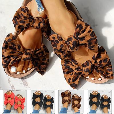Women's Sandals Bowknot Roman Flat Slippers Casual Beach Indoor&Outdoor Shoes