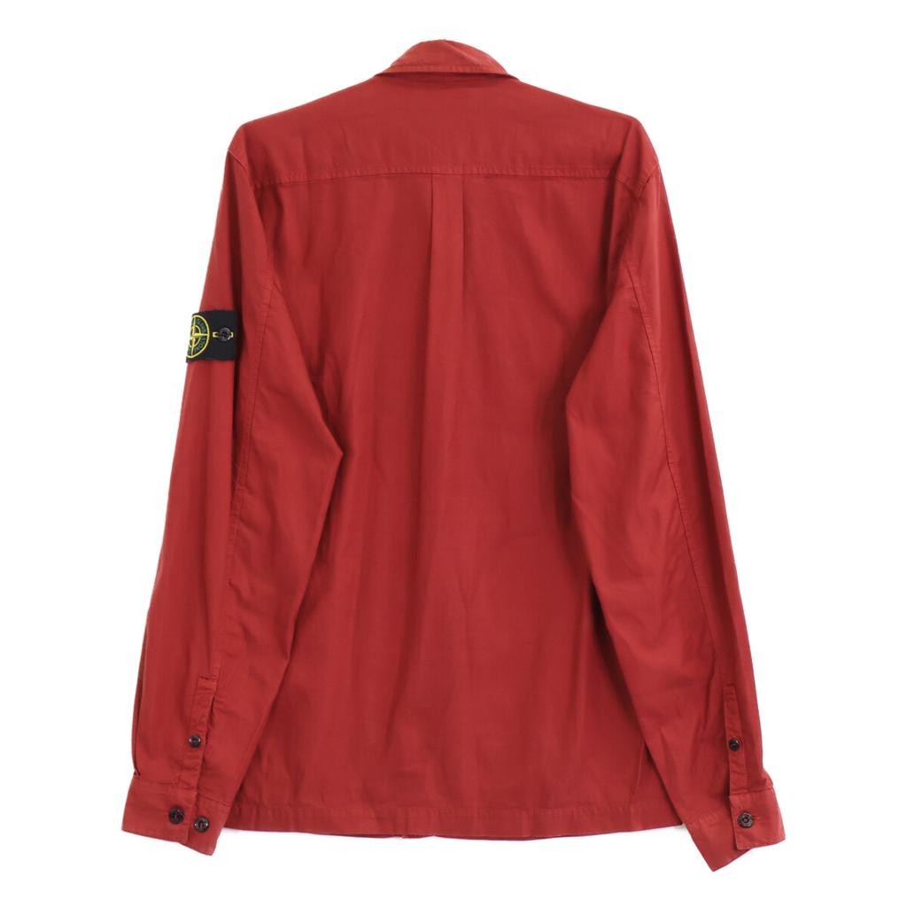 STONE ISLAND Red Garment Dye Long Sleeve Shirt tops M RedUsed