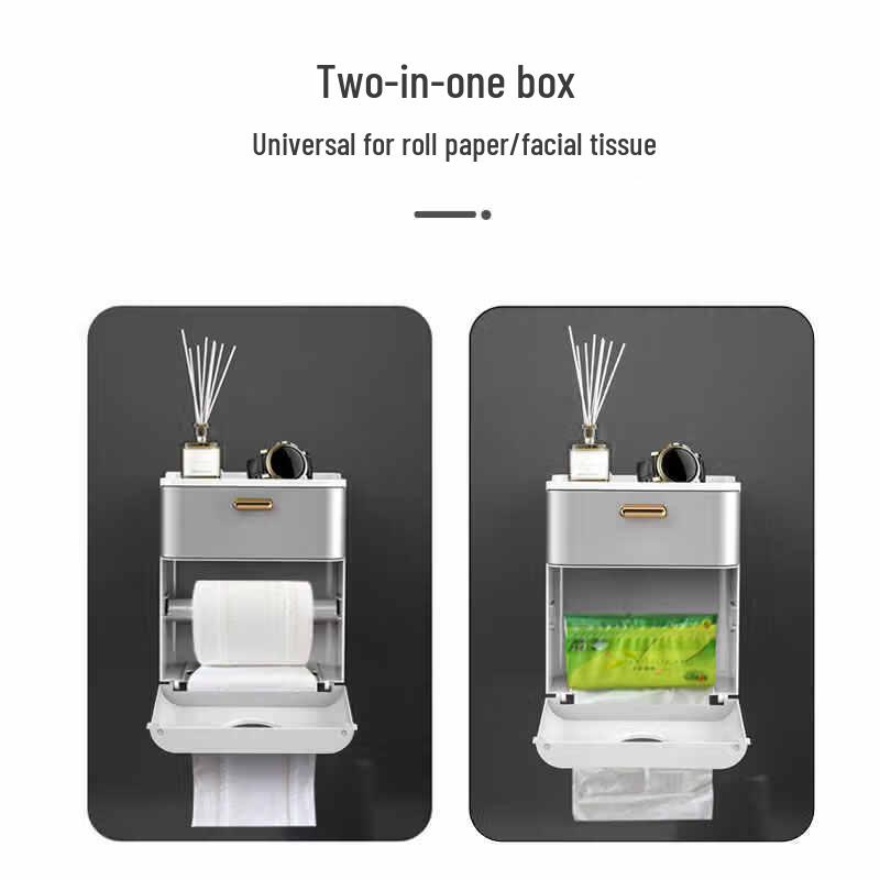 Wall-Mounted Bathroom Storage & Tissue Box