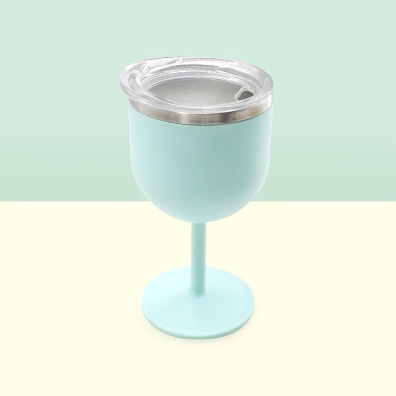 1Pc, 4oz High Aesthetic Value Water Cup With A Tall Handle, 304 Stainless Steel Inner Lining, Transparent Lid, Available In Multiple Colors, Suitable