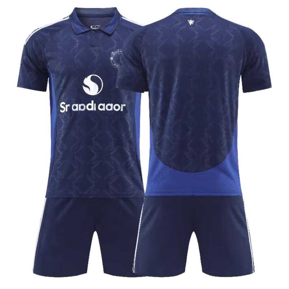 Man Utd Away Royal Blue Football Jersey Men Club Sport Wear 26