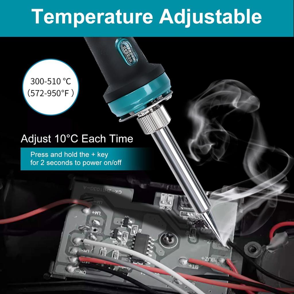 For Makita 18V 20V Battery 60W Electric Soldering Iron Wireless Welding Power Tool 300-500℃ Temperature Adjustable Fast Heating