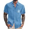 Men's Vintage Button Down Bowling Shirts Short Sleeve Summer Beach Shirt