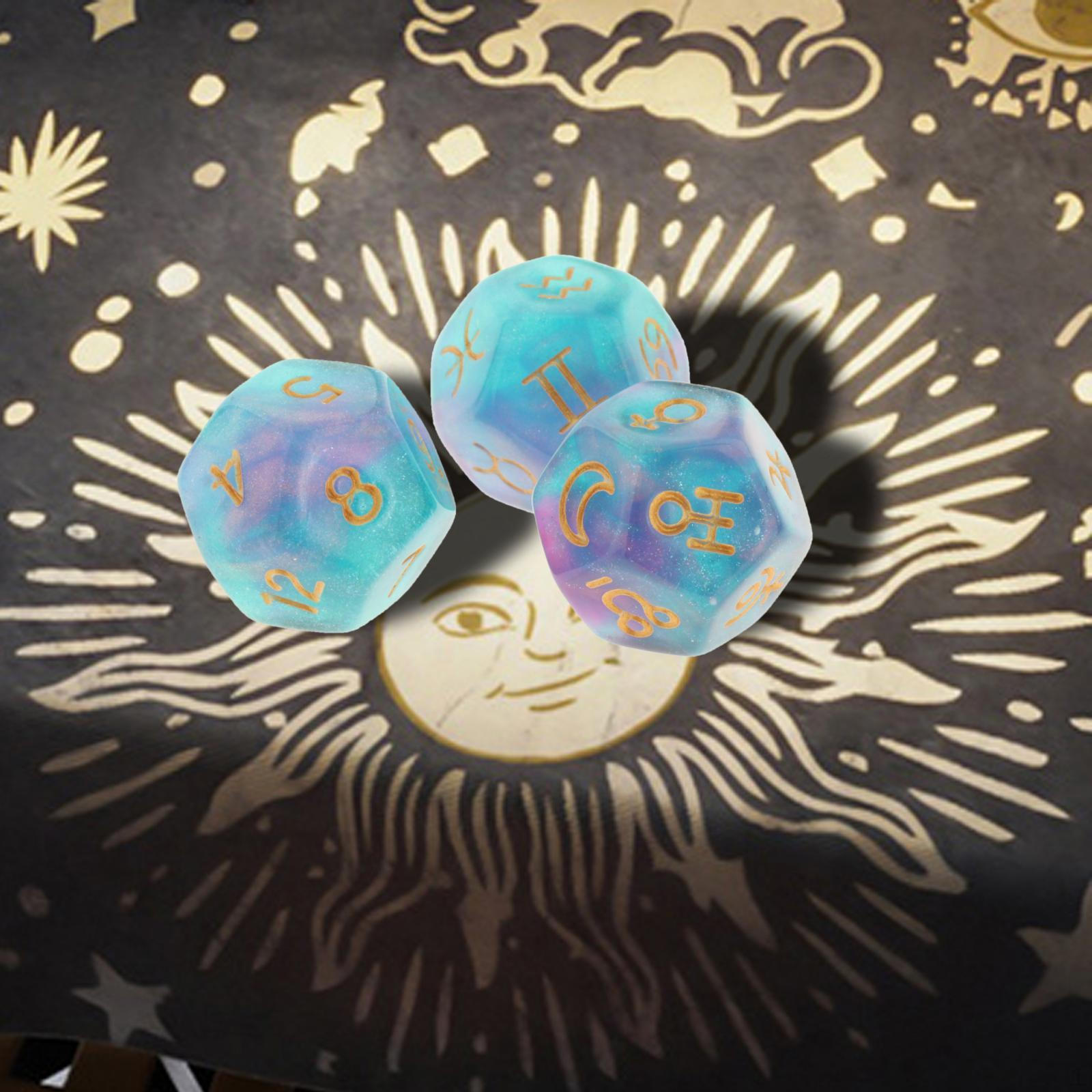 

DND RPG Nebula Set & Play Games Polyhedral D12, аксессуары для настольных игр по астрологии 3pcs Type 1