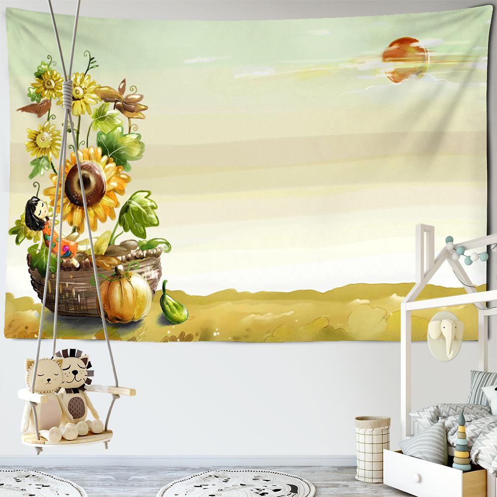 Tapices de Girasol Colgante de Pared Girasol Sol Sol Tapiz Manta Decorativa Tela Decoración de Dormitorio Tapiz de Tamaño Grande