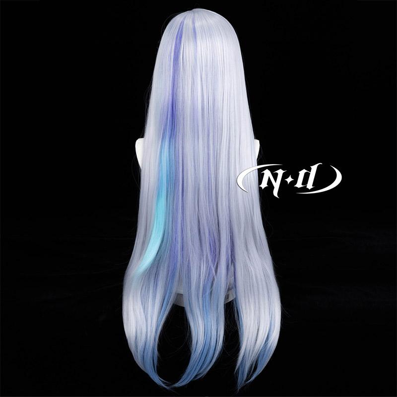 ND Genshin Impact Skirk Cosplay Wig Heat Resistant Synthetic for Comic Con Theme Party High Quality Kanekalon Cosplay Hair Wig