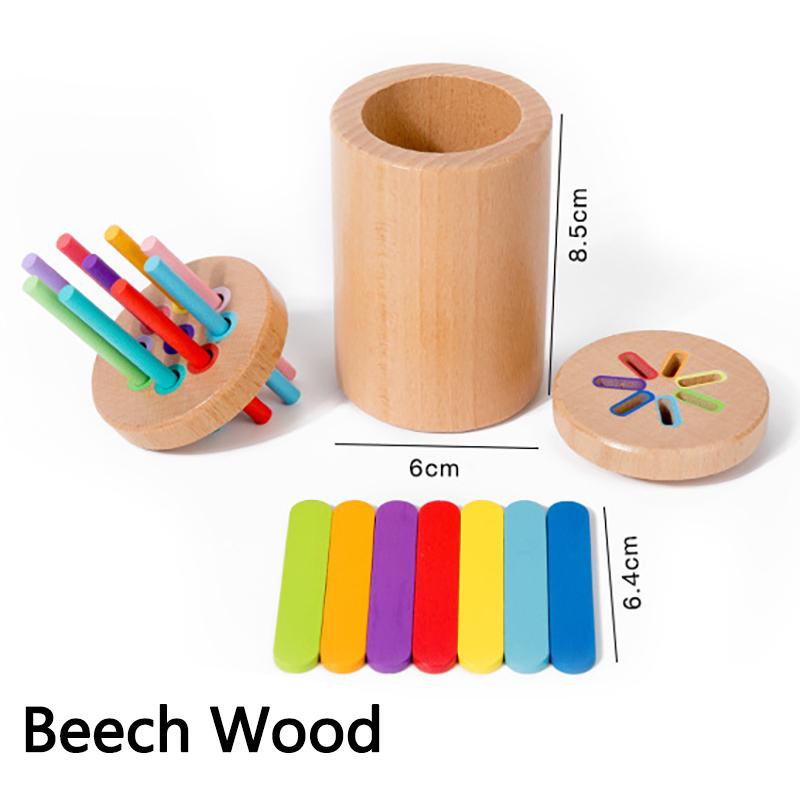 Baby Sinnesspiel Montessori Spielzeug Farbe Form Sortierbox Objektpermanenz Münzstab Parish Kinder Frühe pädagogische Holzspielzeuge