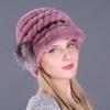 Women's Fashion Warm Rex Rabbit Hair Woven Hat Women's Winter Hat Fur Cap