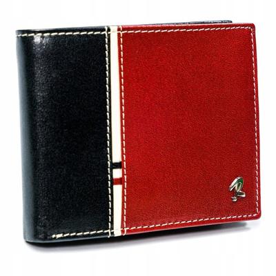 Horizontale zweifarbige Herrenbrieftasche aus echtem Leder HQ - Rovicky