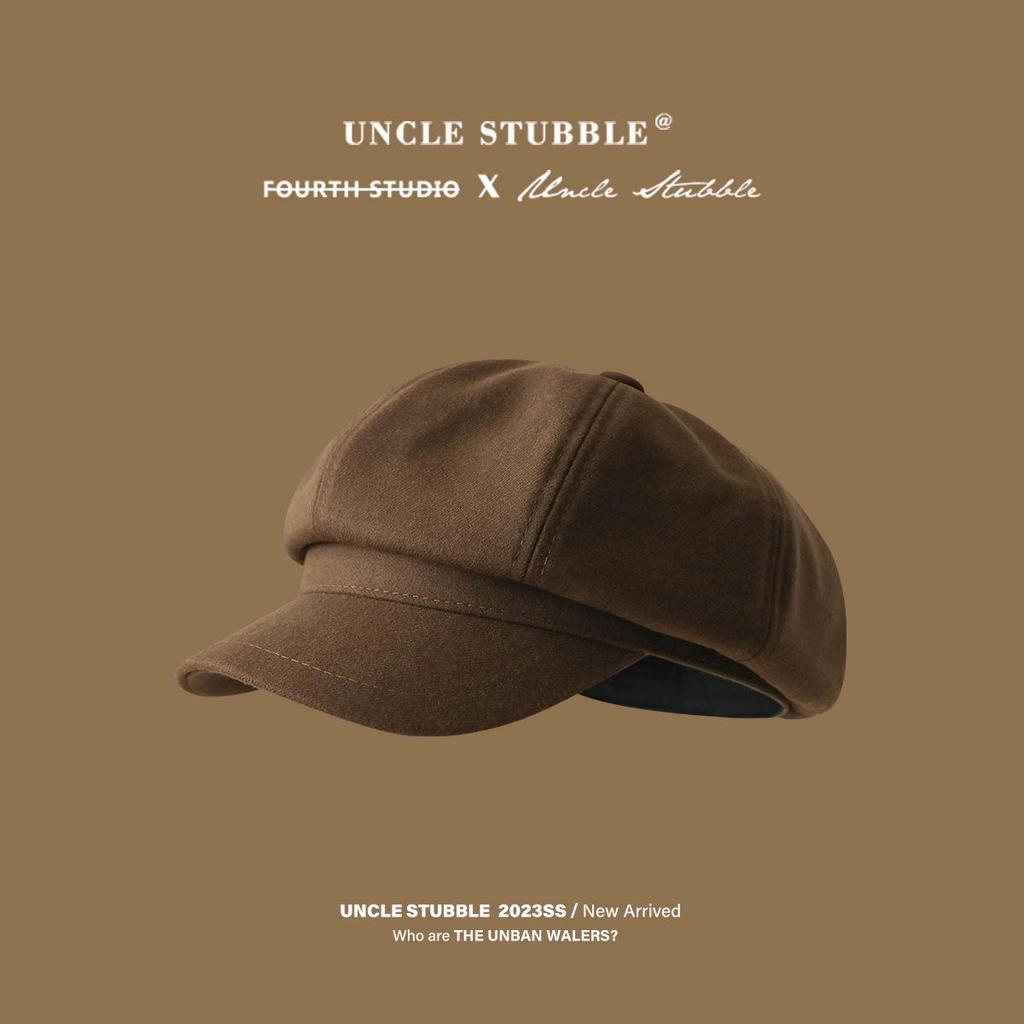 Women's British Style Octagonal Beret: Versatile Wool Painter Hat for Large Head, Slims Face, Duckbill Newsboy Cap for Autumn & Winter.