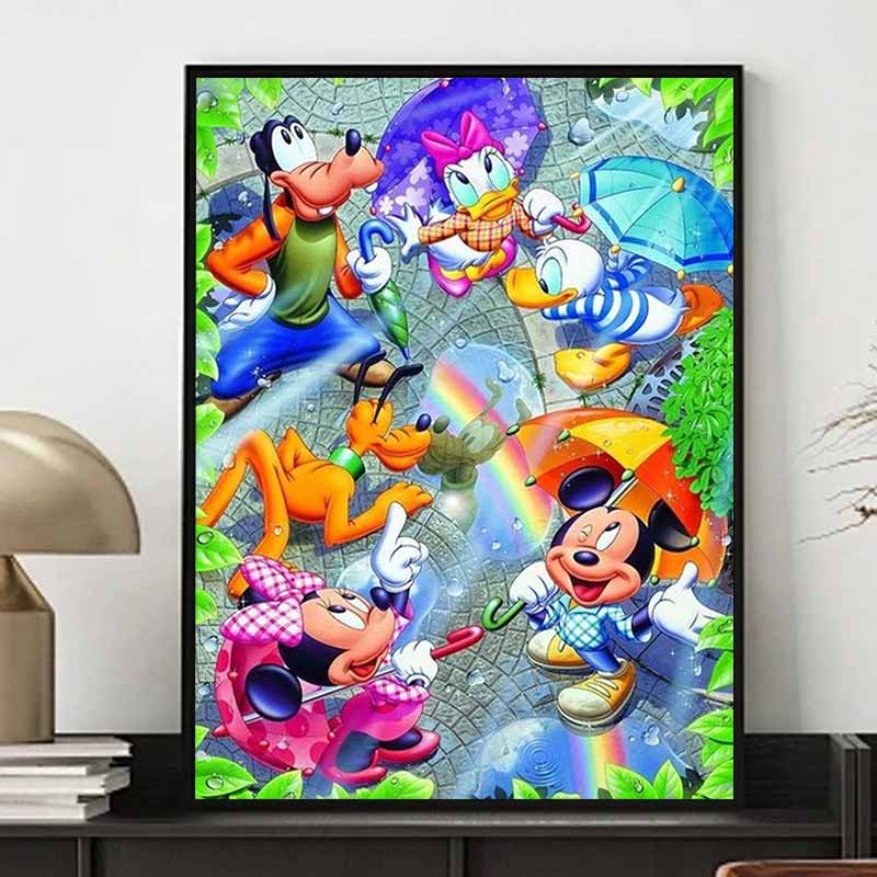 Disney Diamond Painting Mickey and Friends Illustration 5D Diamond Painting Art Embroidery Cross Stitch Room Decoration