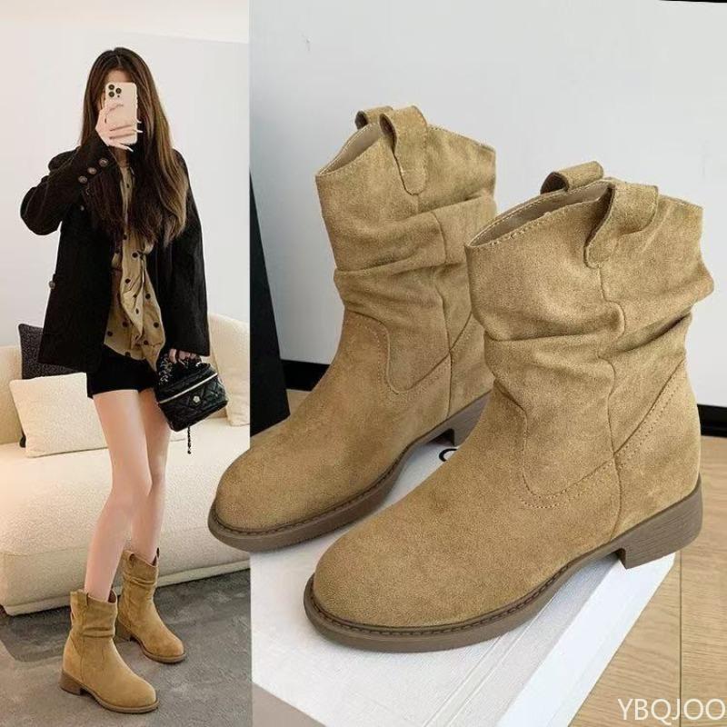 Fashion Retro boots women's new autumn style thick heels short boots  simple comfortable versatile anti slip wear-resistant boots