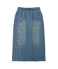 WACKY WILLY Jupe-culotte en jean brodée pour femme - Journée complète - Bleu