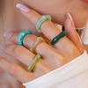 Five-piece Acrylic Smudge Irregular Square Round Ring Simple Jewelry