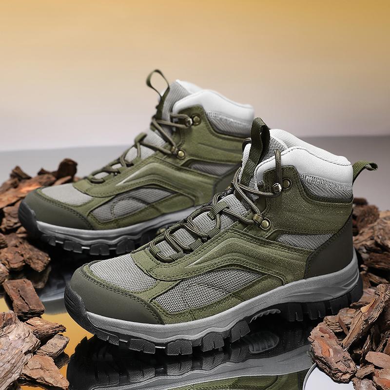 TUINANLE New Trend Men's High-Top Non-Slip Hiking Shoes Hiking Outdoor Wear-Resistant Platform Travel Boots