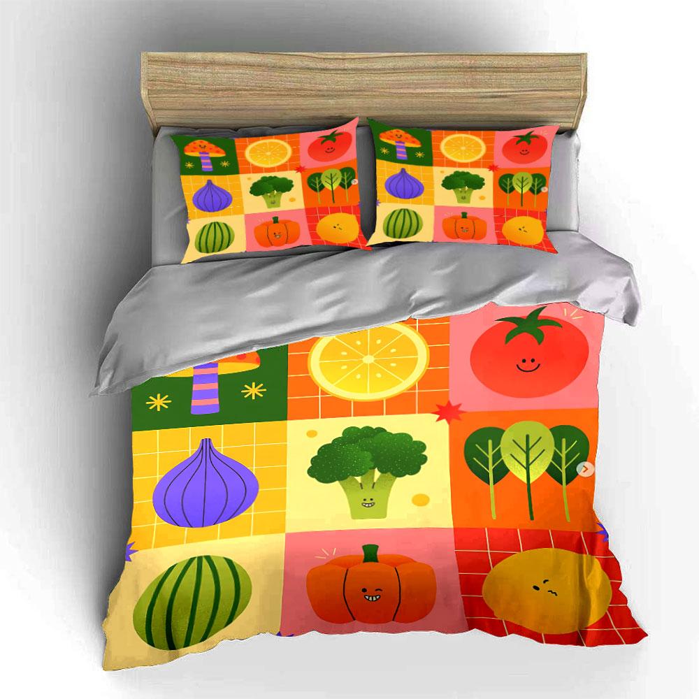 Colorful Cartoon Cats Pattern Bedding Duvet Cover Set Duvet Cover Pillowcases (1*Duvet Cover 2*Pillowcases, without duvet insert)