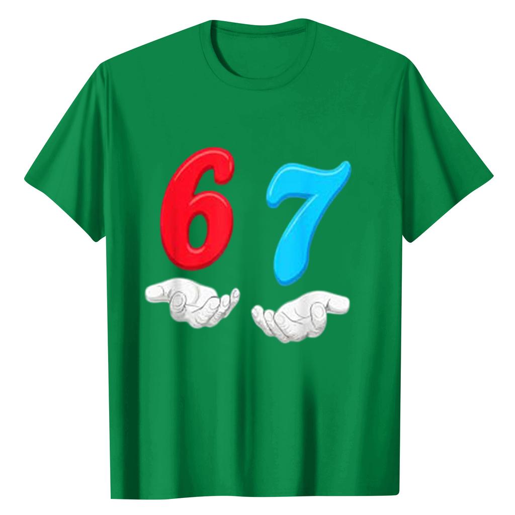 Ladies' Digital Printed Casual Round Neck Short Sleeved Top