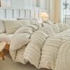 Embossed Floral Duvet Cover Set 2/3pcs Tufted Arched Striped Soft Bed Set All Season Skin-Friendly Quilt Cover and Pillowcases