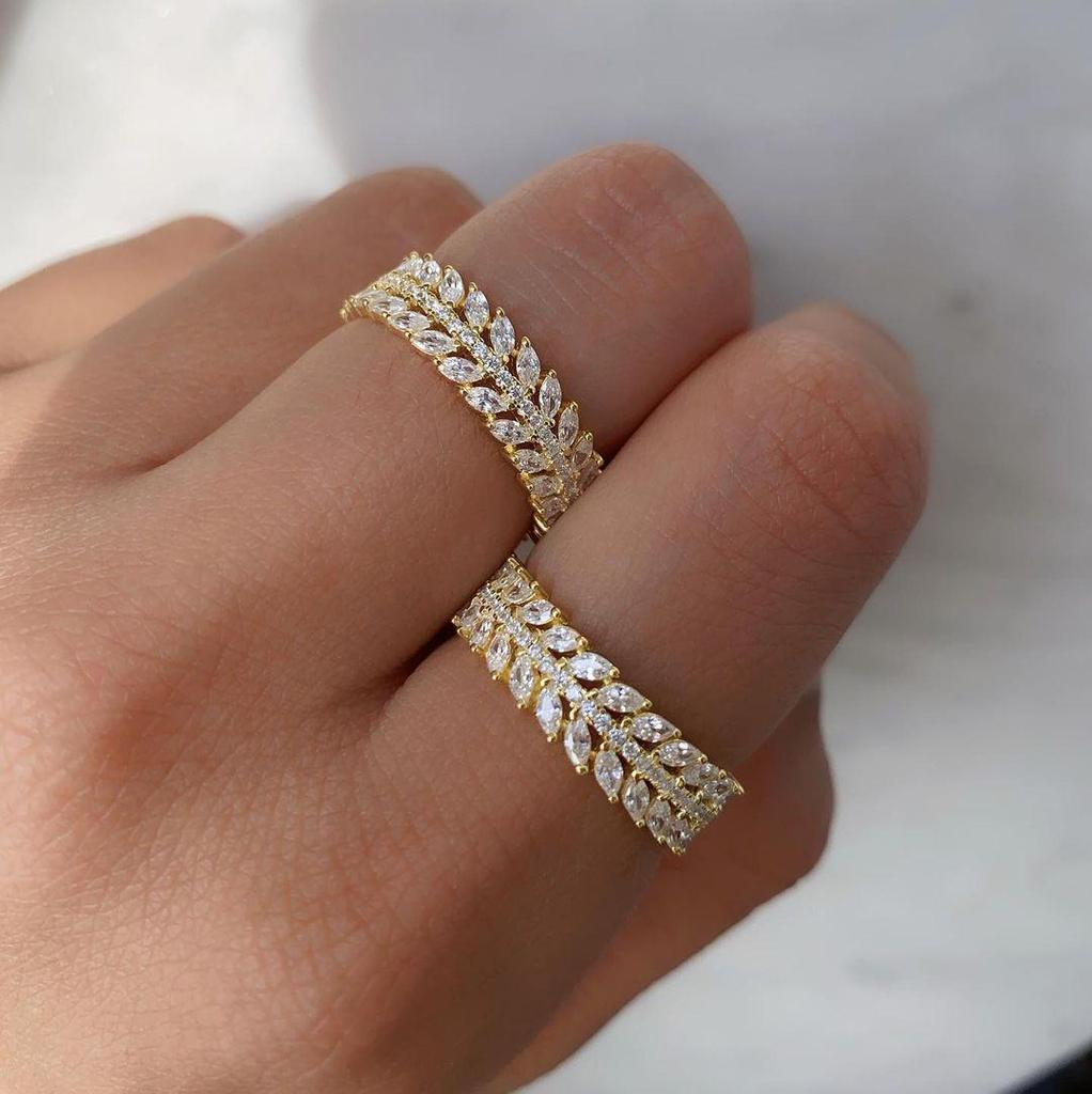 Luxury Willow Leaf Non-Fading Ring - Cold Style R7035
