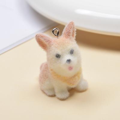 Resin Flocking Cute Three-dimensional Keychain Pendant Car Key Chain Pendant Bag Pendant