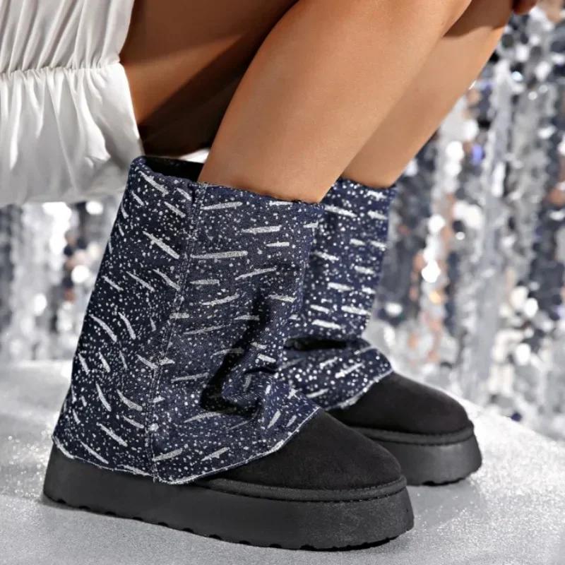 Fashion 2024 Women's Winter New Short Plush Warmth Thickness Comfortable Mid-calf Boots Women's Daily Comfort One-Pitch Snow Boots Women