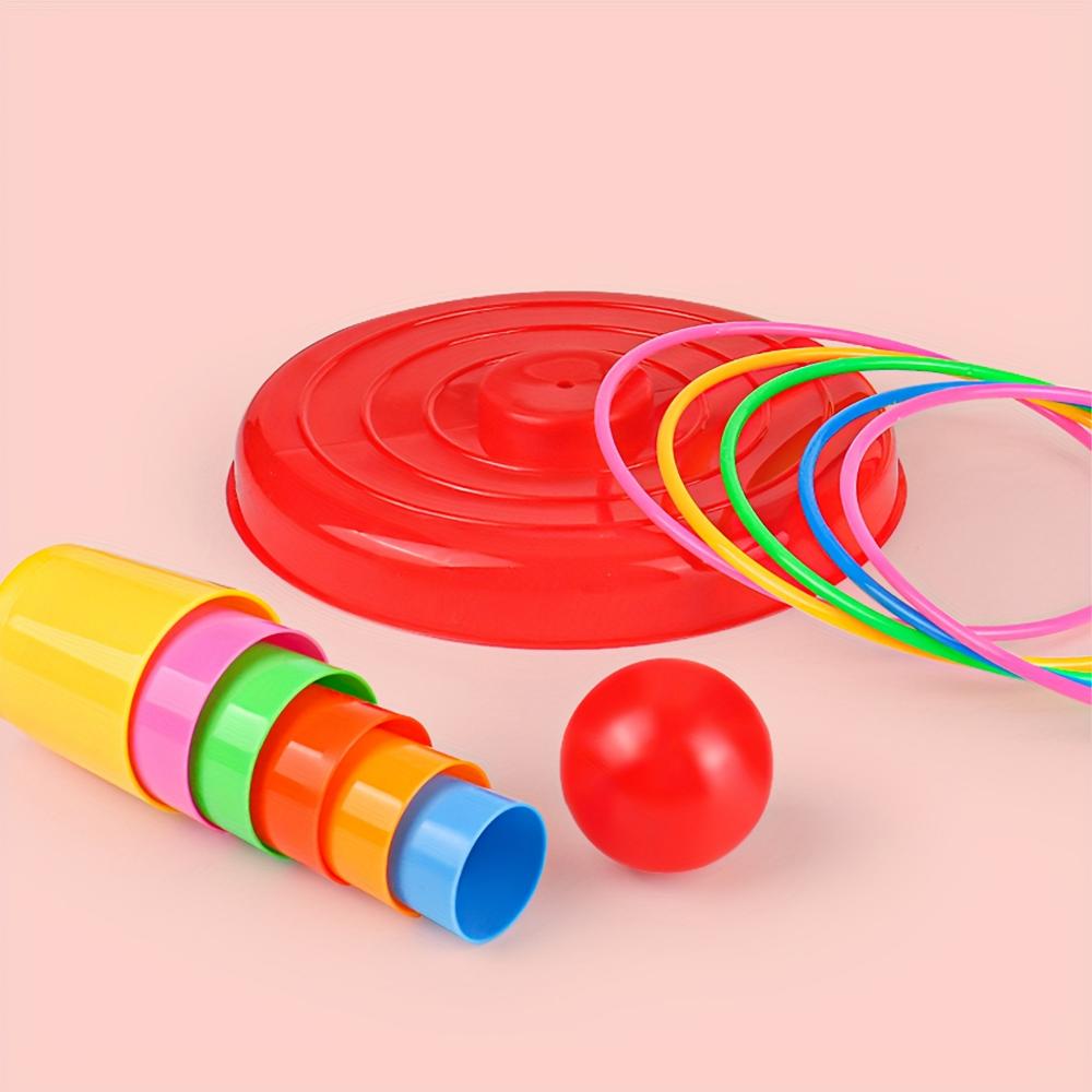 Kinderspielturm-Spielzeug, interaktives Eltern-Kind-Puzzle und Gelegenheitsspiele mit Wurfringen, Indoor- und Outdoor-Kindergartenspiele