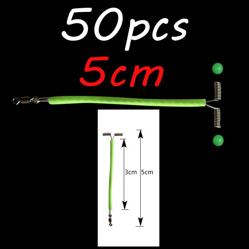

50 шт., светящиеся проволочные ручки с поворотными бусинами, снасти для морской рыбалки, ветки, капельницы, клеммные снасти 5 см, 6 см, 7 см, 8 см, 9 см, 10 см 5cm