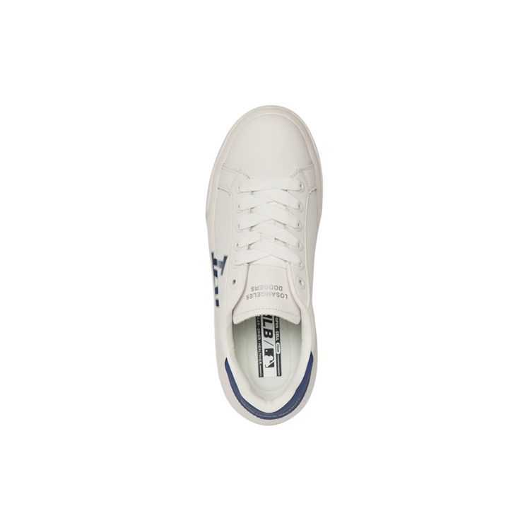 MLB Chunky Classic Leather Retro Thick Sole Slip Resistant Shock Absorbing Durable Low Top Sneakers Unisex sneakers White Blue 3ASXXA12N-07BLD