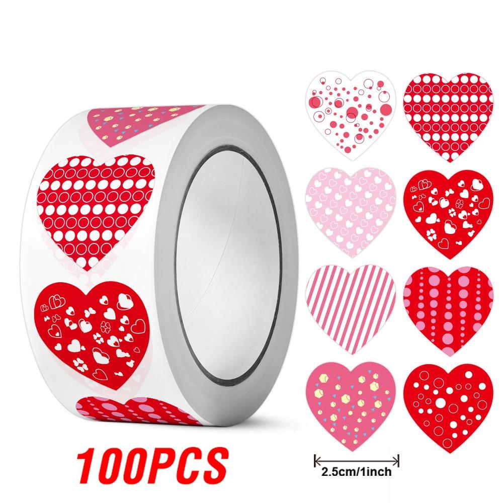 100-500Pcs Heart-Shaped High-Quality Wedding High-Quality Sticker High-Quality Label Self-Adhesive High-Quality Sealing High-Quality Decoration