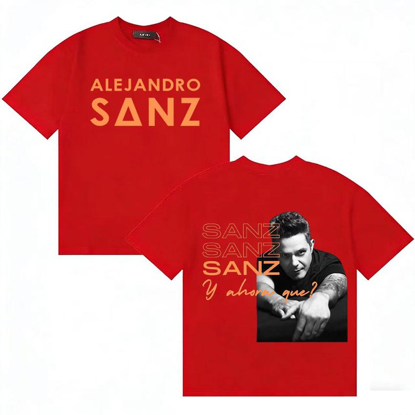 Rapper Alejandro Sanz Mode Sommer T-Shirt Unisex Damen Harajuku Stil Baumwolle Kurzarm T-Shirt Musikliebhaber T-Shirts Streetwear