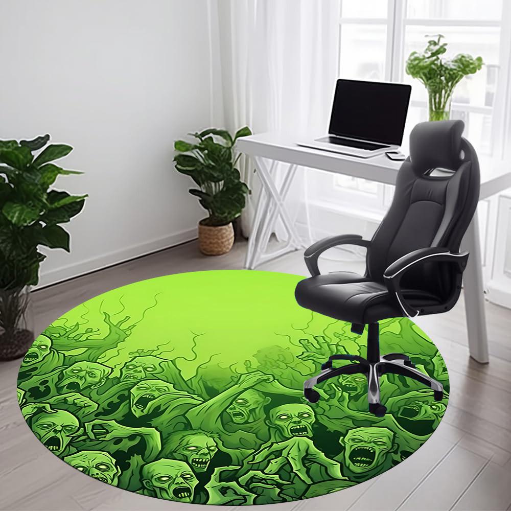 1PCZombie Swarm Office Round Area Rug, Mat Suitable For Office, Under Office Chairs Bedroom Living Room Home Decor, Room Deco