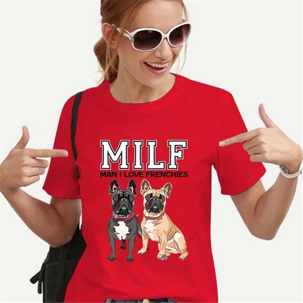 T Shirt for Women Teens Tees French Bulldog Printing Multi Color Unisex Clothes Vintage Men's Streetwear Daily Style Fashion