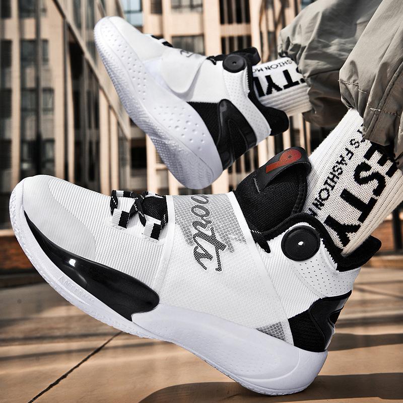 2024 new men's and women's same basketball shoes friction sound breathable non-slip middle help actual sports basketball shoes