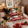 3pcs Merry Christmas Santa Claus Printed Chipless Bedding Set Soft Dormitory Bedroom Multiple Sizes Machine Washable