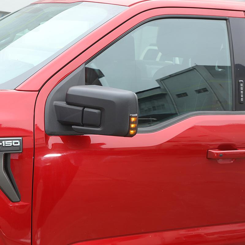 Car Reverse Mirror Turn Signal Light Lamp Decoration Guard For Ford F150 2021 Up Accessories Smocked Black