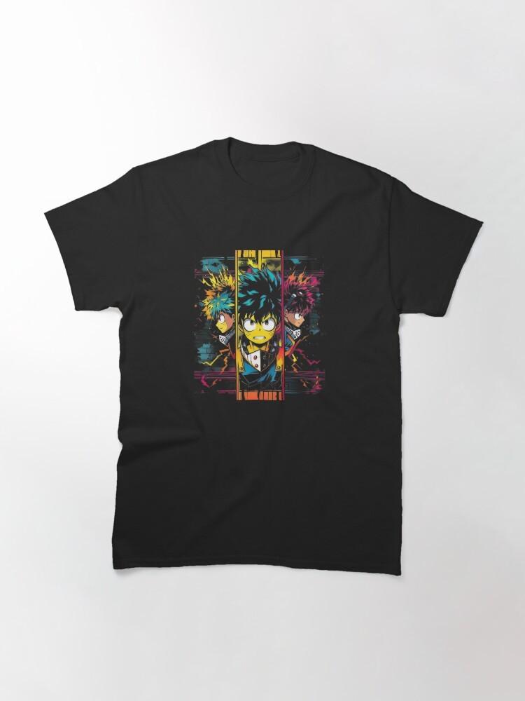 Anime My Hero Academia Deku Tri Panels Black Tshirt Size S4XL