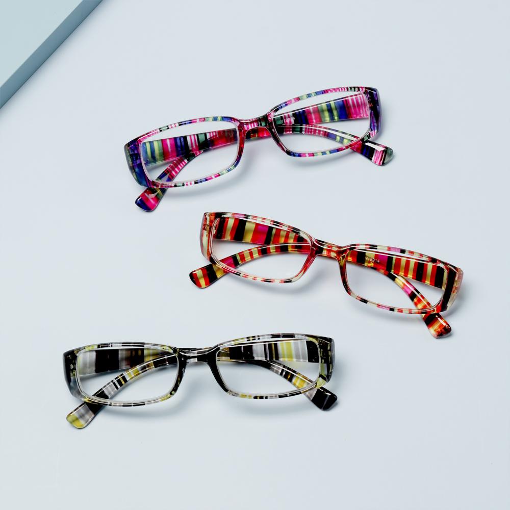 Fashion Retro Strip Print Reading Glasses Women Men Presbyopic Lens Glasses Vision Care Eyewear Diopter Eyeglasses +1.00~+4.00