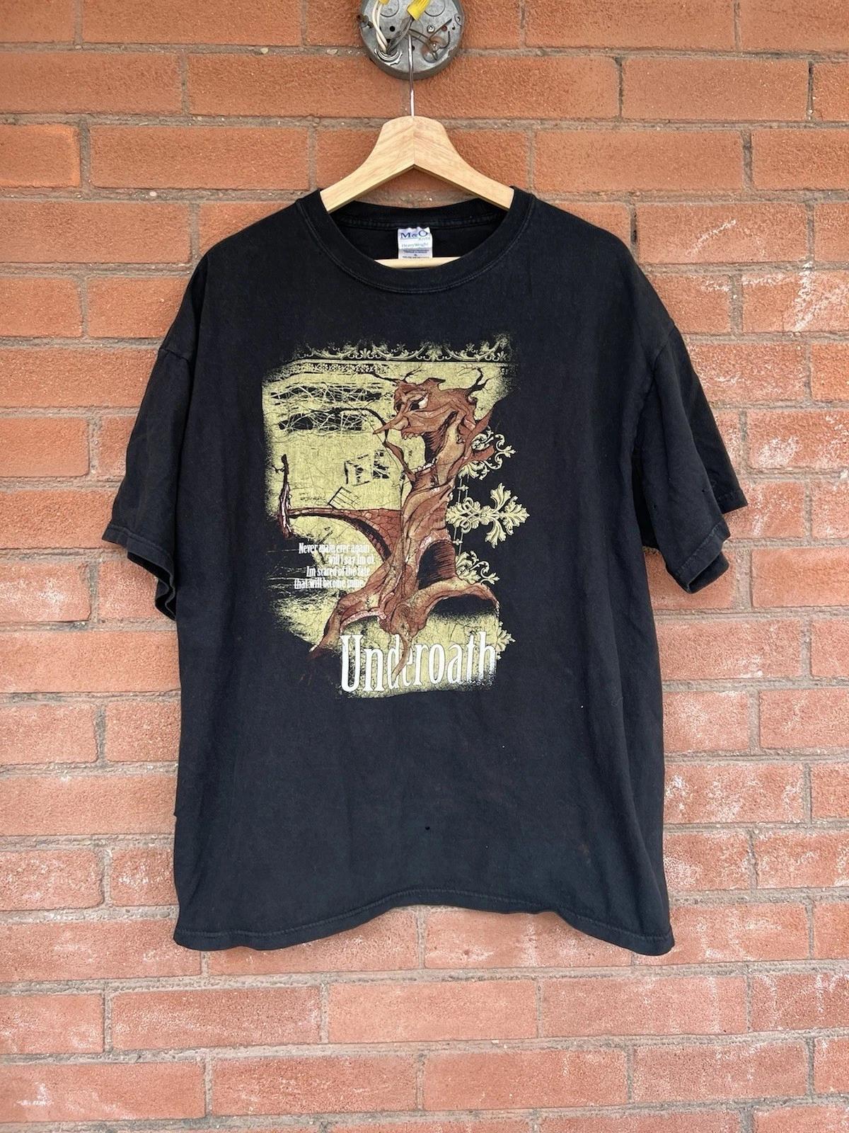 Vintage Underoath T-Shirt Mens XL Black Y2K Metalcore Emo Band Tour Tee 2000s 4XL