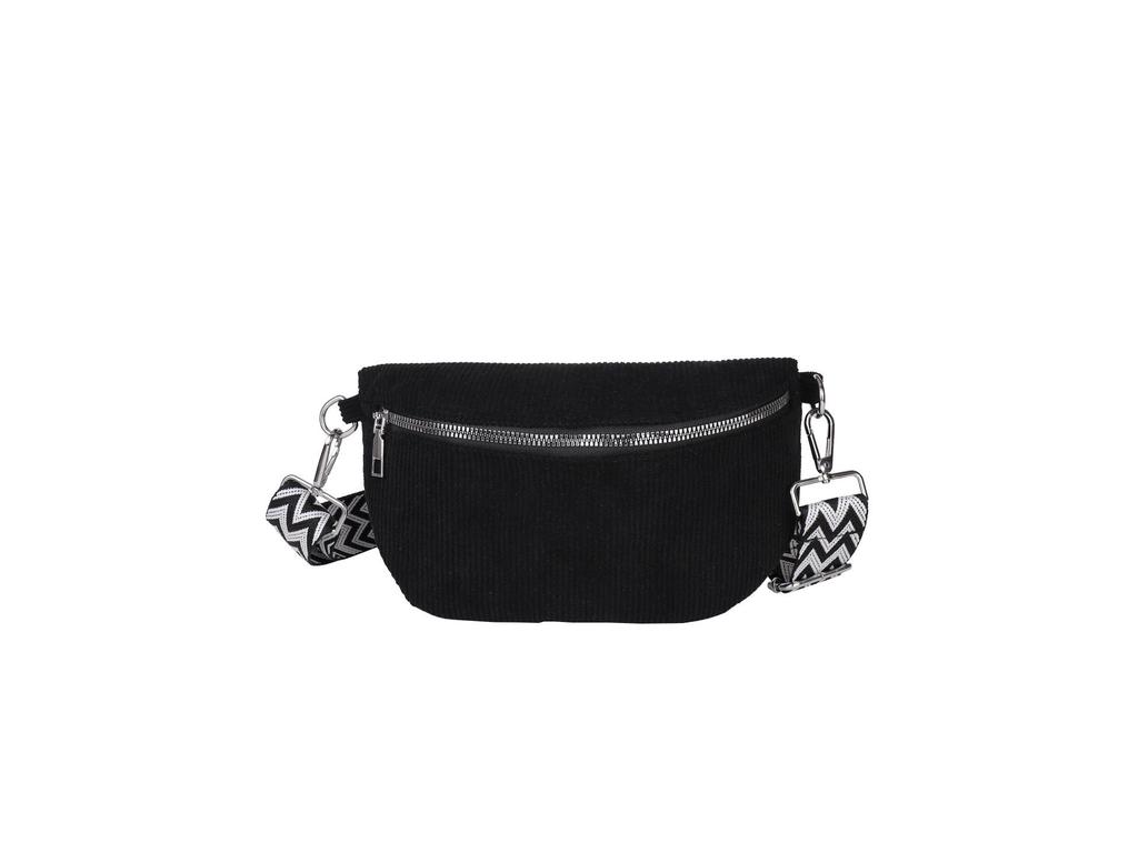 Women's 2025 Canvas Corduroy Waist Bag - Large Capacity, Trendy Street Style, Single Shoulder, Crossbody Bag.