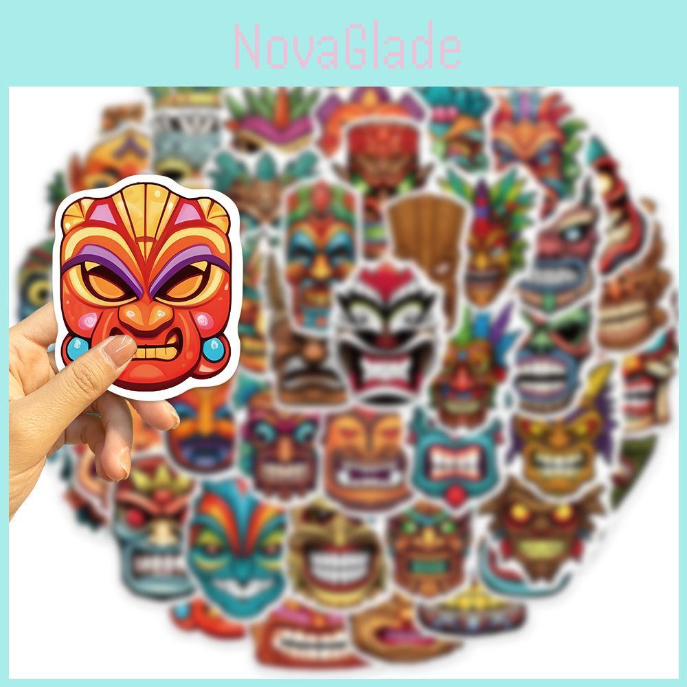 50 kusů graffiti samolepek s domorodými maskami Jedinečná dekorace pro kytary, notebooky a kufry Voděodolné Velkoobchodní samolepky