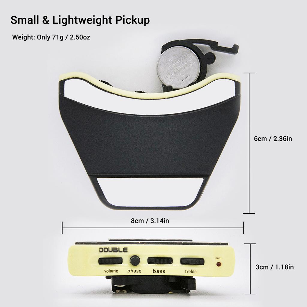 Musical Instrument Pickup DOUBLE B1G Guitar Pickup Preamp with Volume & Tone Control Musical Pickup