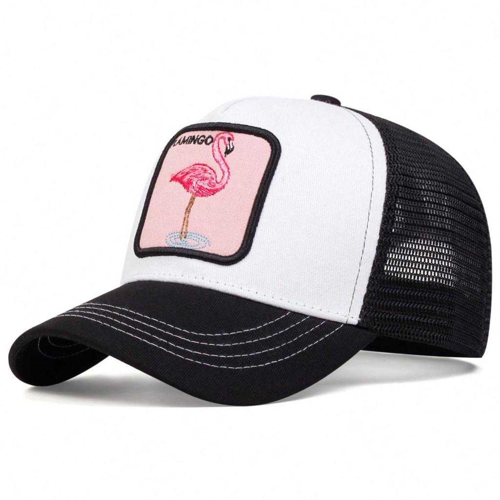 Zomer Flamingo Borduurwerk Baseballpet Unisex Ademende Mesh Hoeden Mode Hip Hop Netpet Golfpetten Cadeau