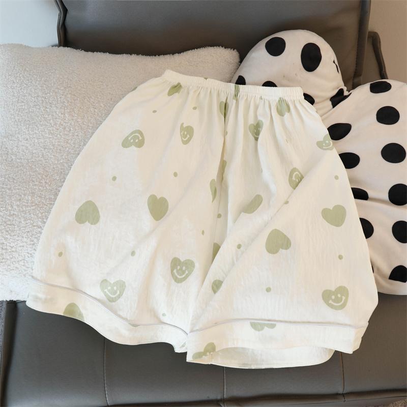 Dame Hverdagspysjamas Nattøy Bomull Pysjamassett Nattkjoler Topp Shorts Nattklær Glatt Mykt 2-delt Sett Nattøy Antrekk