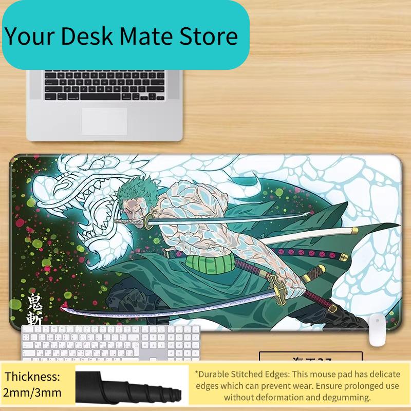 High Definition Printed New Boys Office ONE PIECE Leather Mouse Pad Anime Game Roronoa Zoro Computer Keyboard Desktop Table Mat