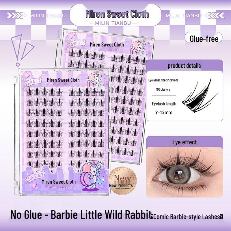 20-Row High-Capacity No-Glue Eyelash Book: Fox, Dog, and Nine-Tailed Rabbit Series Mixed False Lashes.